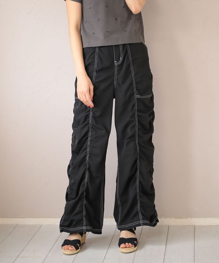 SUGAR SPOON 配色stギャザーパンツ/Green Parks（グリーン パークス