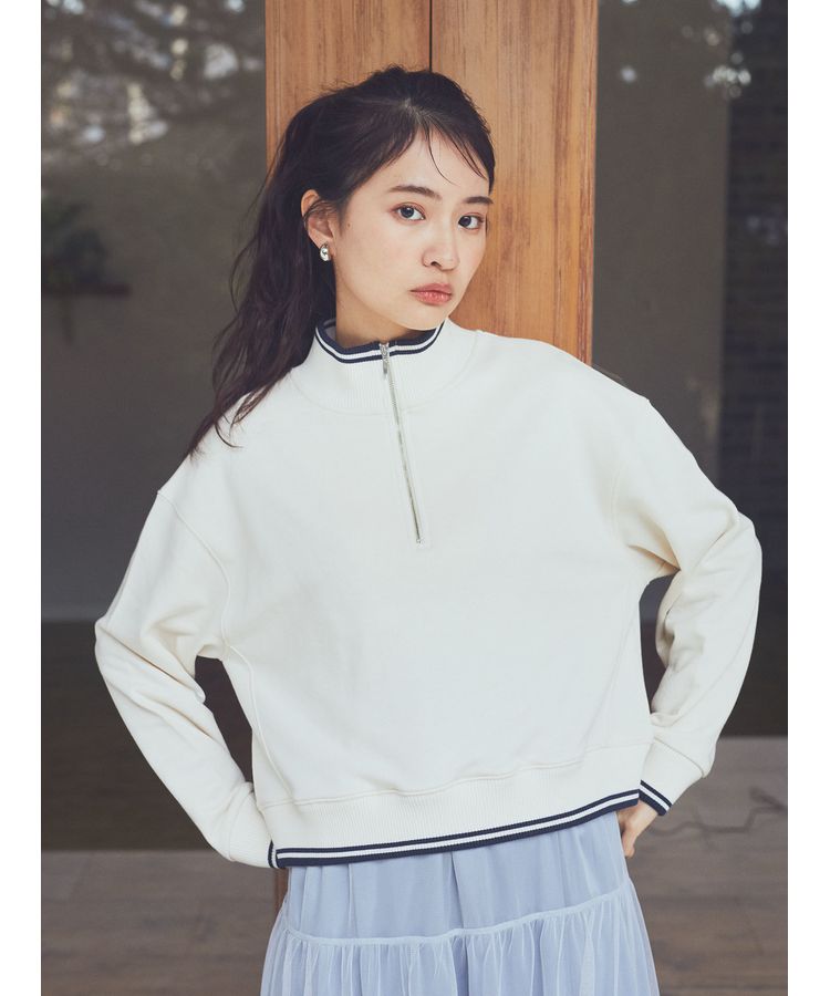 ハーフZIPラインプルオーバー/earth music&ecology（アース