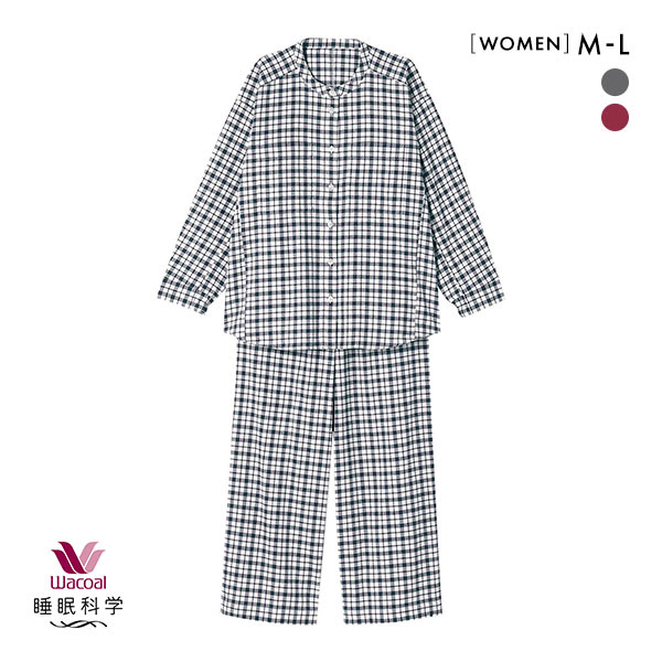 ワコール 睡眠科学 レディース シャツパジャマ 長袖 上下セット