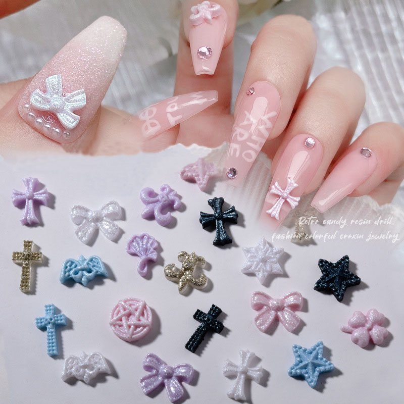 ジェルネイル 40～50個入り アクセサリーパーツ 十字架 クローバー
