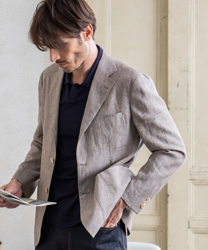 SAFILIN】リネンキャンブリック ジャケット(504021559)｜HANKYU MEN'S