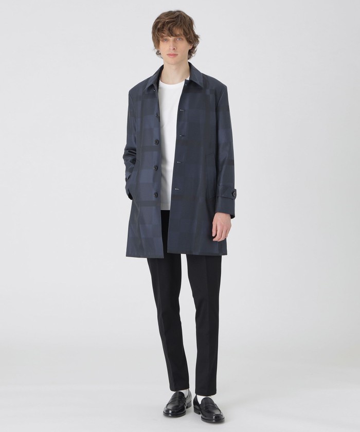 シャドーチェックパデッドステンカラーコート(506896746)｜HANKYU