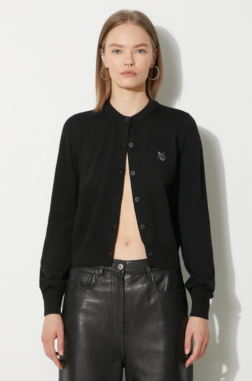Maison Kitsuné wool cardigan Bold Fox Head Patch Regular Cardigan