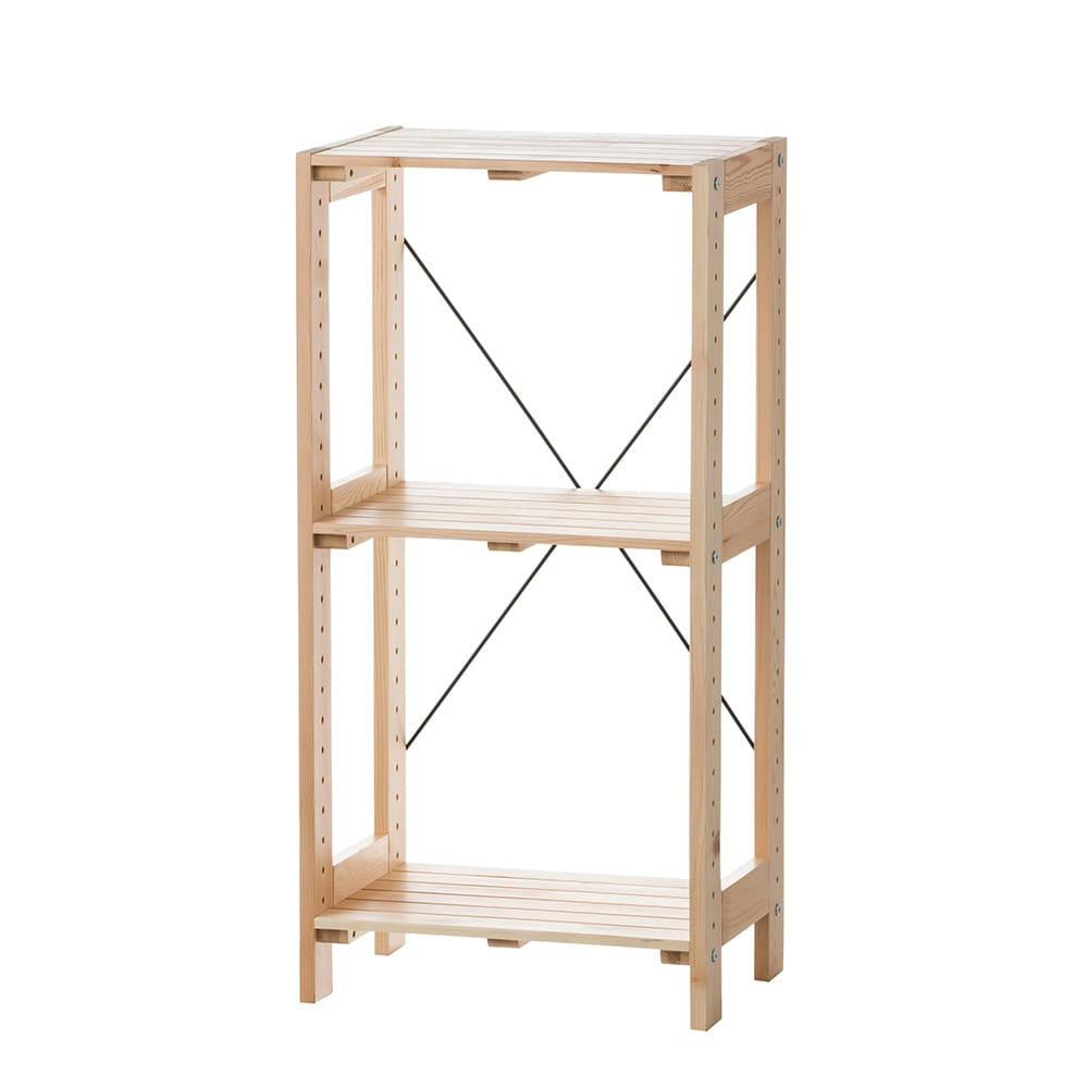 木製ラック45 3段 ナチュラル C5 | 本棚・書棚・ブックシェルフ 通販