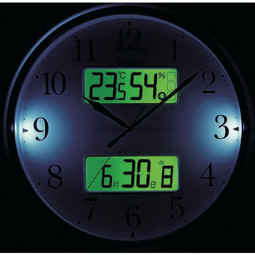 CAINZ-DASH】カシオ計算機 温湿度計付き電波掛け時計（パールホワイト