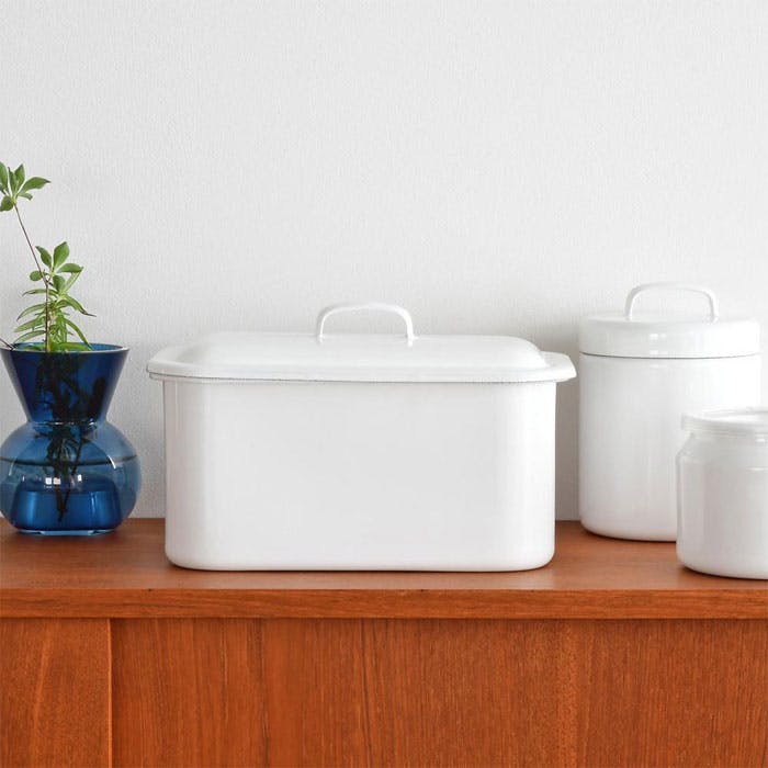 にちにち道具 レクタングルキャニスター ホワイト 野田琺瑯【保存容器