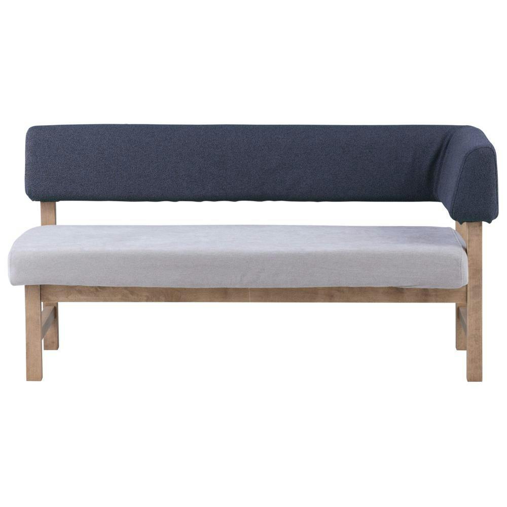 関家具 nora. 左肘ソファ メレ3 スレートグレー 座面ホワイト