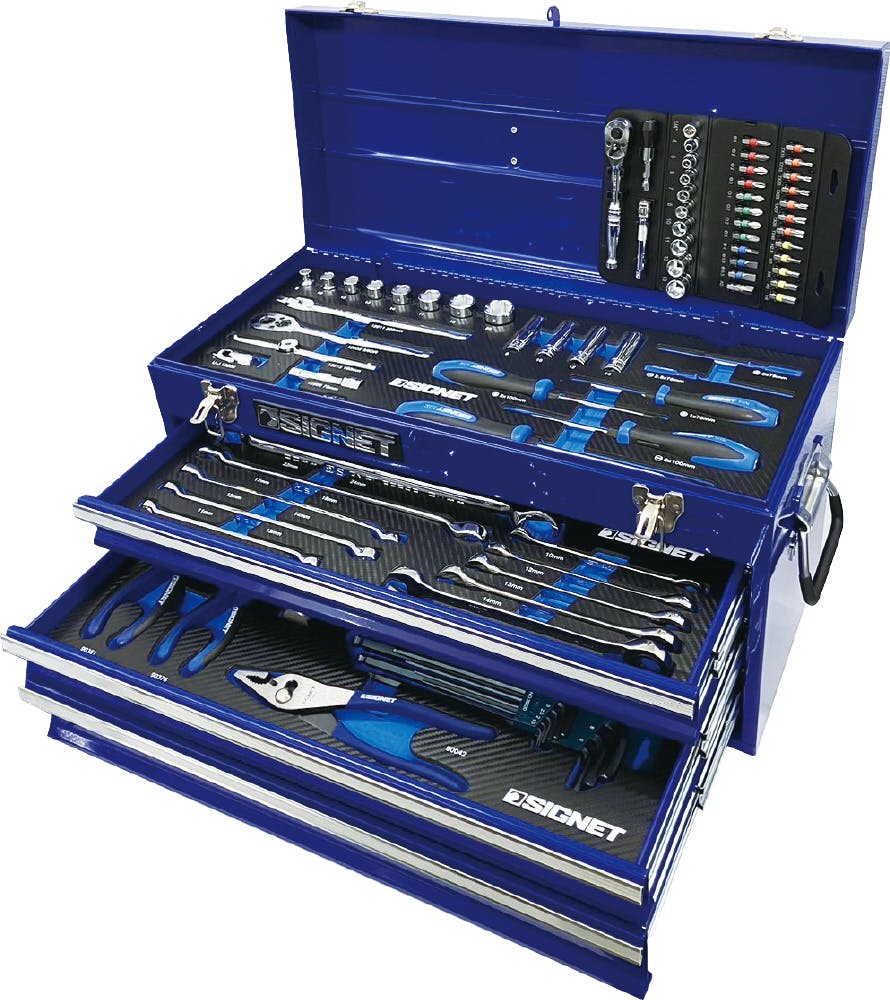 バイク整備-工具セット バイク整備に！ツールボックス&工具 82pcs フル