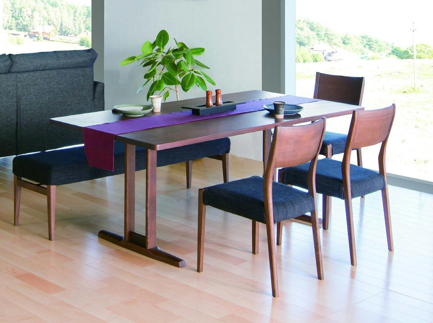 筑波産商 アルボル YUME2 165×95 耳付き ダイニングテーブルT スクエア