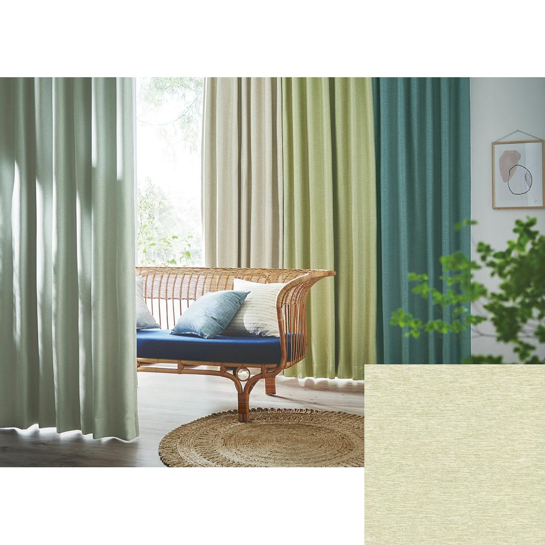 RK015 IV アイボリー ドレープカーテン 100×200 cm 2枚入