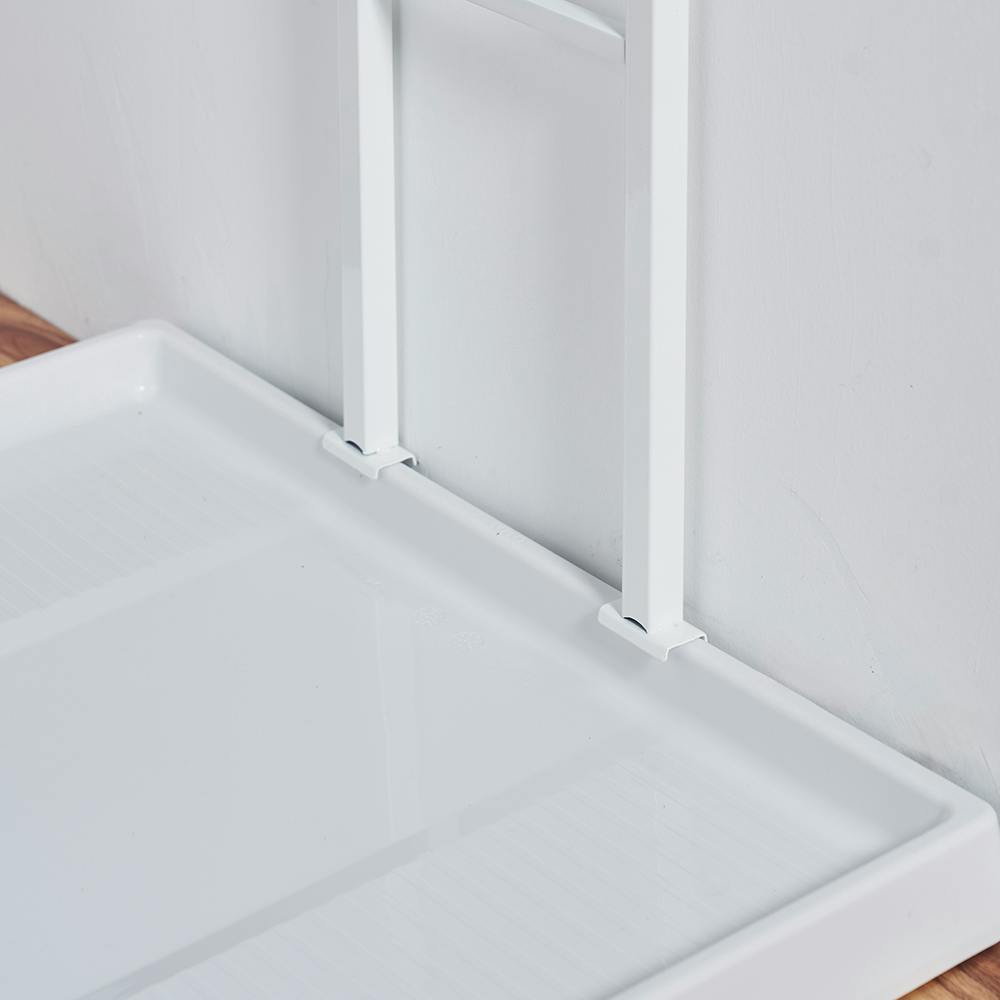 OVITAS 突っ張りランドリーラックロータイプ棚2段 50×35×135.0～208.5