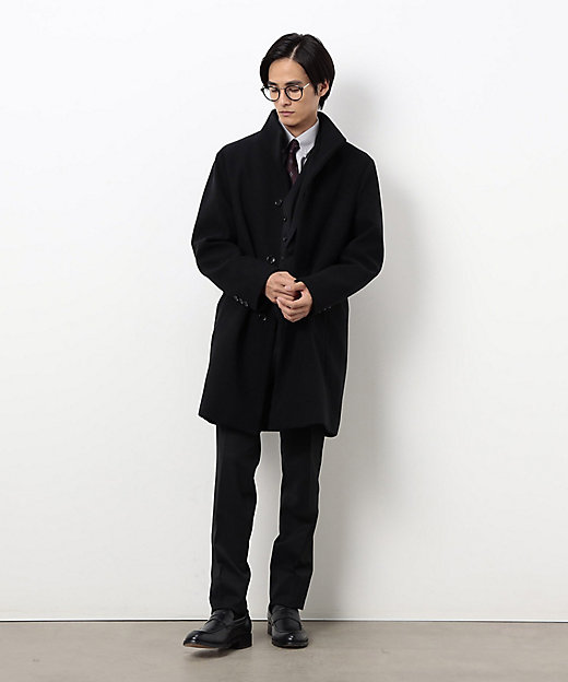 ウールブレンド メルトン イタリアンカラー コート（4720WM02