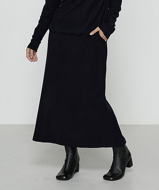 ＋サイズ 〕 ニットコール タイトスカート（7804FM02