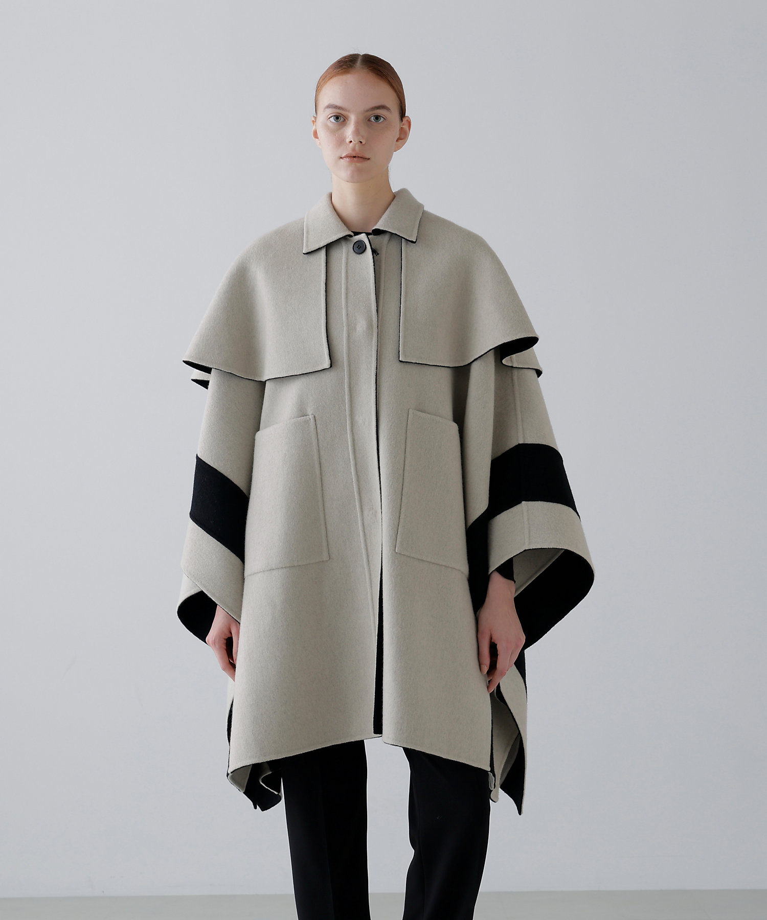 ◇Ca混2TONEリバーケープコート（5315252102