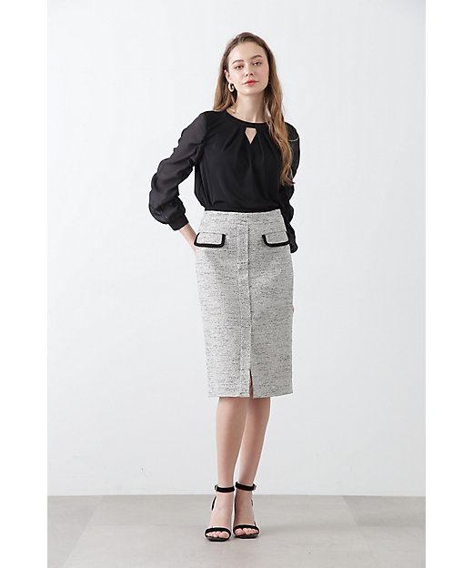 ◇ミックスツイードパイピングスカート（0313120390