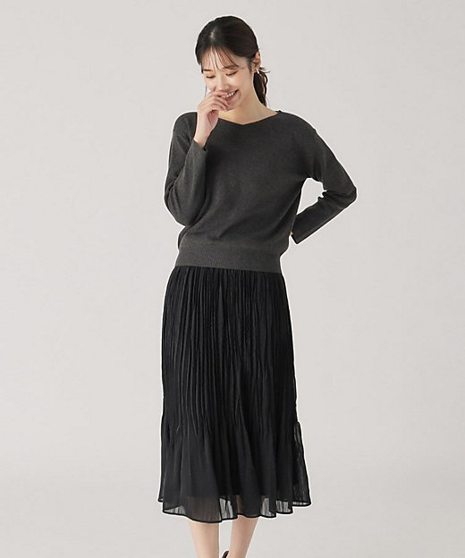 洗える】ニットとスカートのセットアップ（2002368463