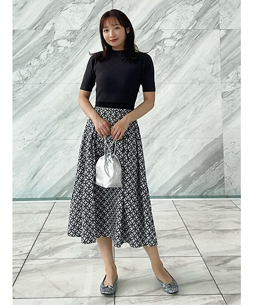 人気定番】オーバーラップサークルコンビワンピース