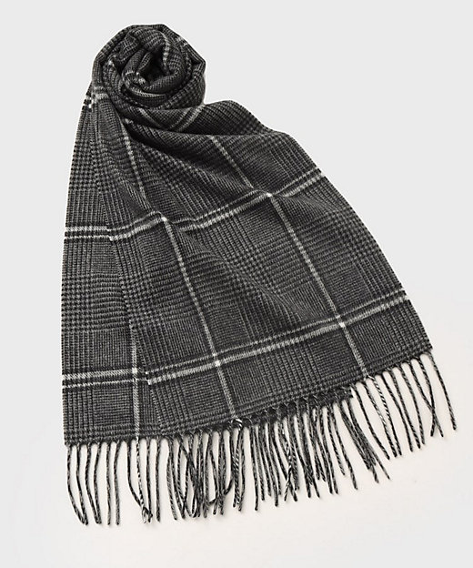 洗えるベビーカシミヤ】グレンチェック マフラー