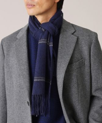 洗えるベビーカシミヤ】グレンチェック マフラー