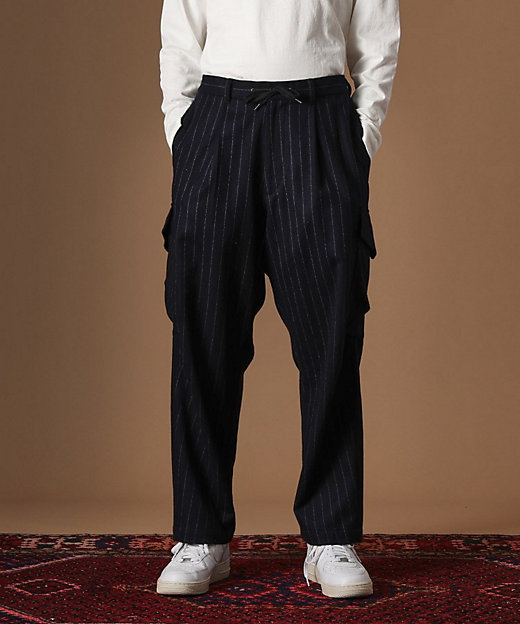 フランネルストライプカーゴパンツ（2002464610） | TAKEO