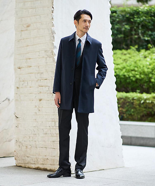 ダウンライナー付き】メランジ ステンカラー コート