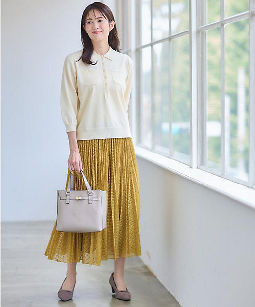 透けにくい◎】衿付き七分袖ニット（2002506082） | Reflect