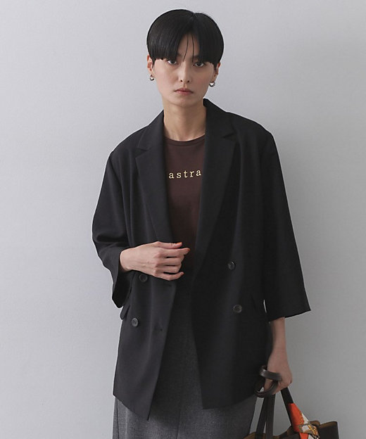 リネンライクダブルジャケット【洗える】（2002546041