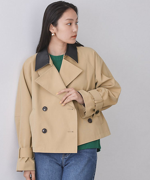 ショートトレンチコート【洗える】（2002541693） | OPAQUE