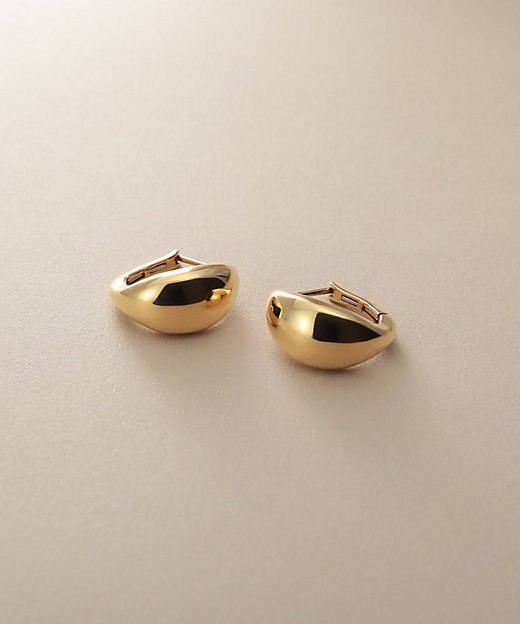 K18ペアシェイプ ワンタッチピアス大（2002543599