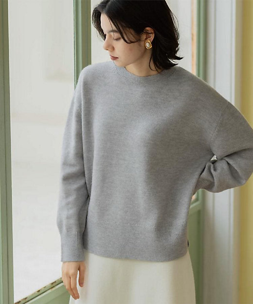 きらきらクルーミドルゲージニット【洗濯機OK