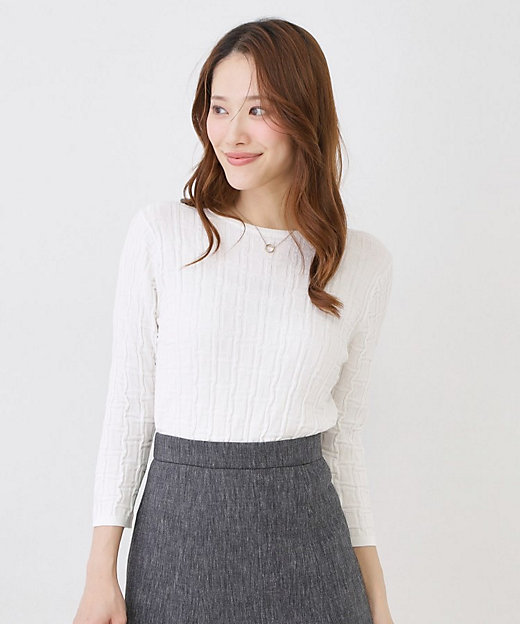 手洗い可】幾何柄編みニットトップス（2002580967） | COUP