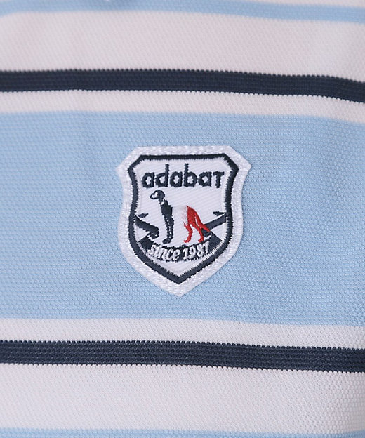 ADABAT NAVY】ランダムボーダーポロえりワンピース