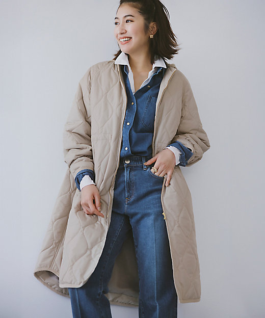 洗える／撥水加工】中綿 ロング パディング アウター