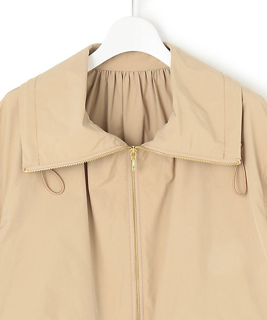 撥水加工】ソフトメモリータフタ スタンドネック ブルゾン