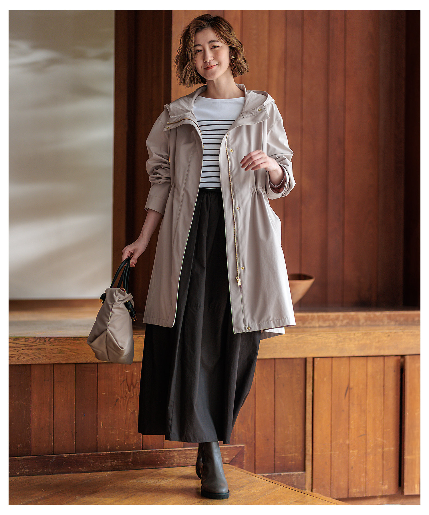 撥水加工／洗える】ライナー付き マルチウェイアウター