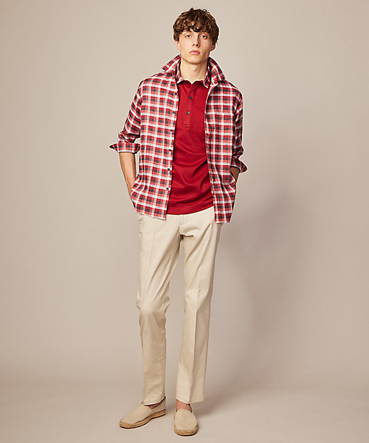 キングサイズ・麻100％】リネンチェック シャツ