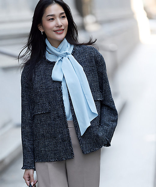 ライトブッチャーツイード ノーカラージャケット