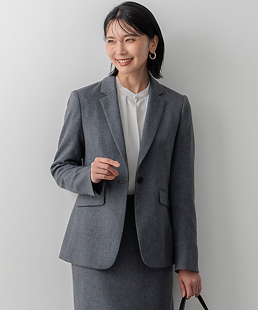洗える】ウールライクカルゼ テーラードジャケット