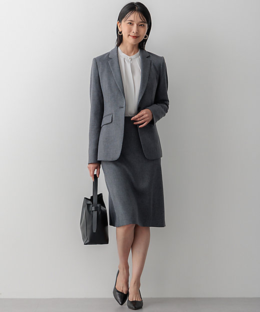 洗える】ウールライクカルゼ テーラードジャケット