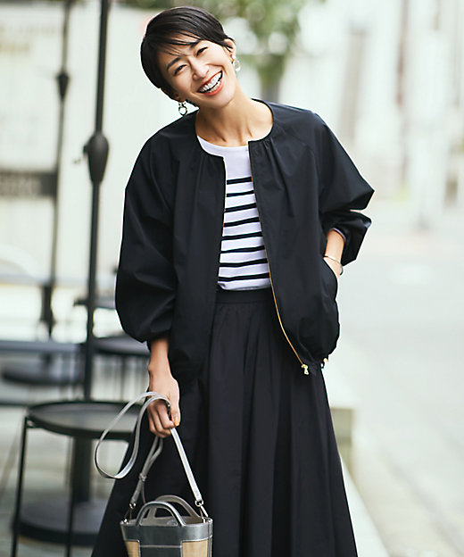 ナイロン2WAYストレッチ ノーカラー ブルゾン