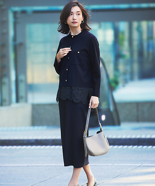 洗える】レースコンビストレッチ マットサテン インナー タンクトップ