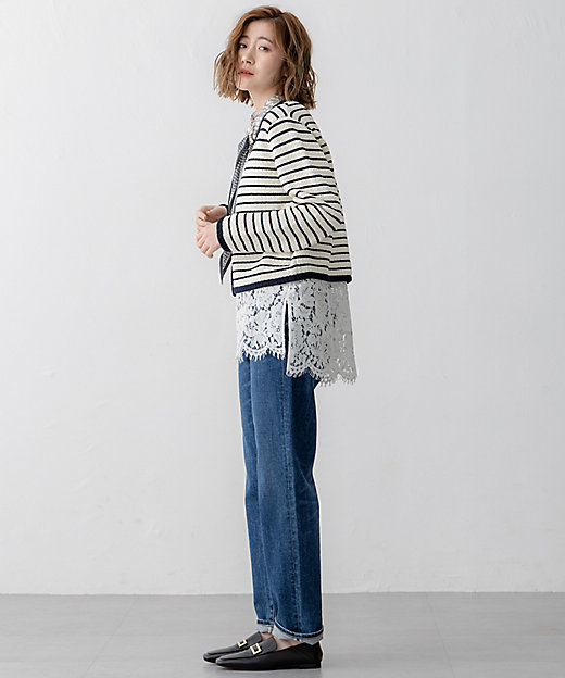 洗える】レースコンビストレッチ マットサテン インナー タンクトップ