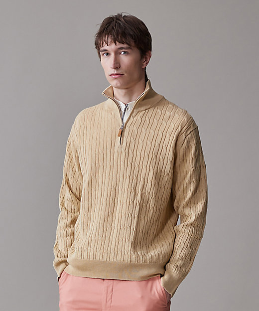 ギマコットン ケーブルハーフジップ ニット（KROVGM0202