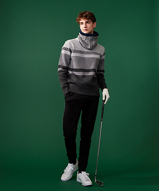 MEN】【洗える】カラーブロック 裏付き ニット