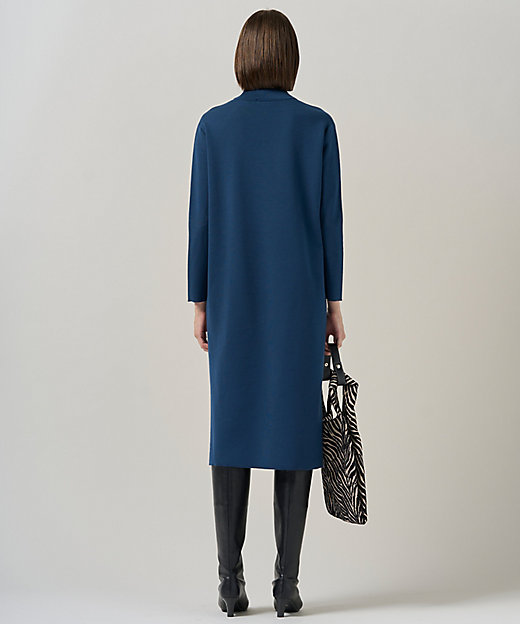 洗える】 シルキーウールダブルフェイス ハイネックニットワンピース