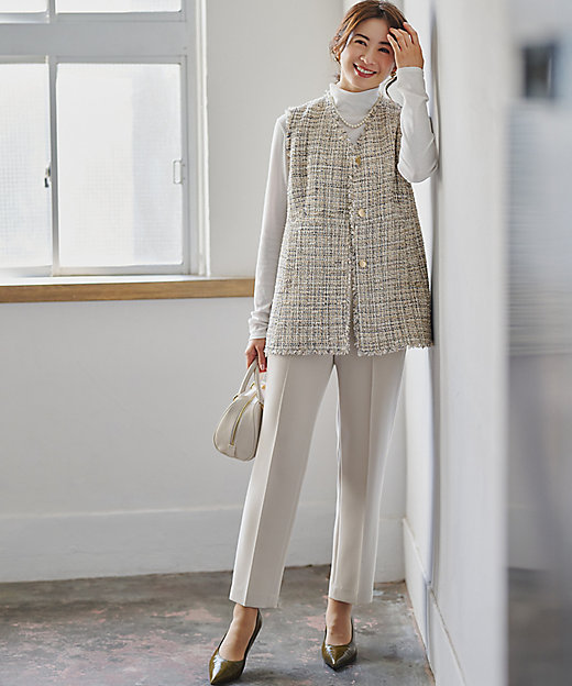 セットアップ対応／VERY掲載】トリアセダブルジョーゼット パンツ