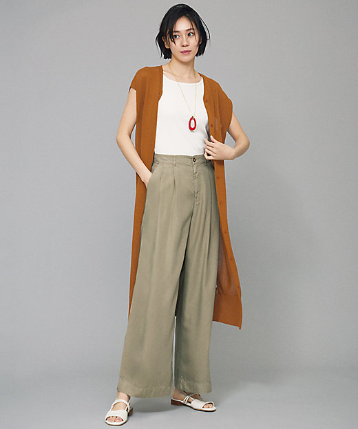 カタログ掲載・洗える】レーヨンデニムワイド パンツ