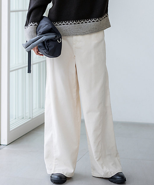 滝沢眞規子さん着用／洗える】コットン コーデュロイ ワイド パンツ