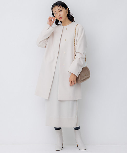 ウールカシミヤビーバー ノーカラー コート（SCWOSW0504