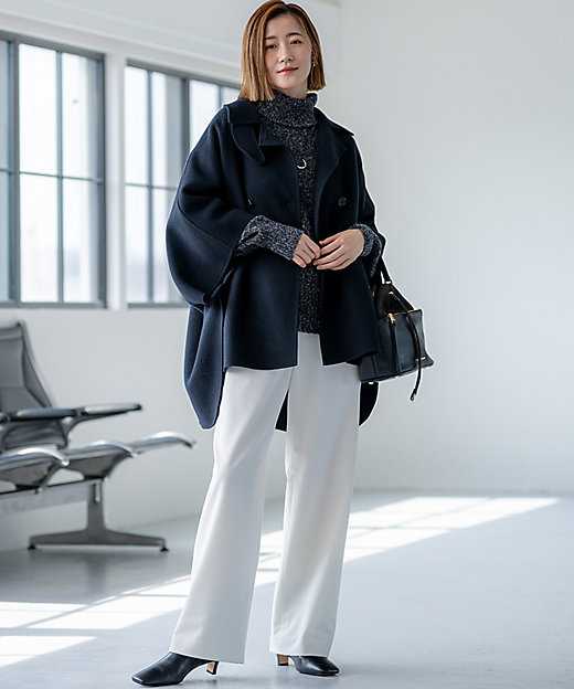 見上愛さん着用／Oggi12月号掲載】ウールライトリバー ポンチョ